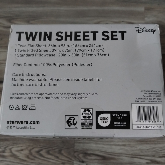 Star Wars Mandalorian Twin Size Microfiber Sheet Set - Picture 2 of 2